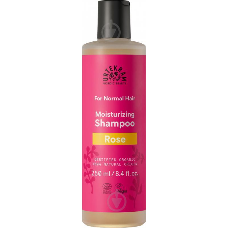 URTEKRAM Rose Shampoo 250 ml Органический шампунь Роза (5765228837009) - зображення 1