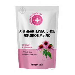   Домашний доктор Антибактеріальне рідке мило  Евкаліпт і ехінацея дой-пак 460 мл (4823015942372)