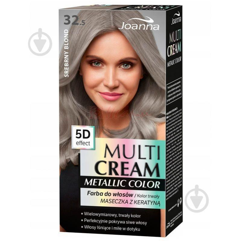 Joanna Фарба для волосся  Multi Cream Color Multi Cream Color Metallic 5d 32.5 срібний блонд 120 мл - зображення 1