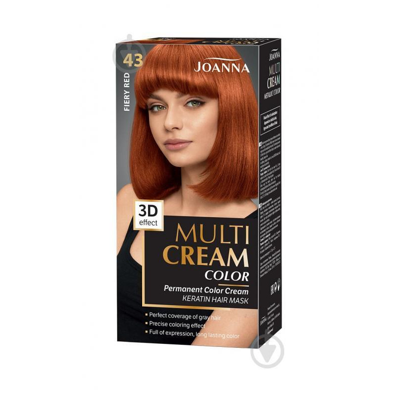 Joanna Краска для волос  Multi Cream Color №43 пламенно-рыжий 100 мл - зображення 1