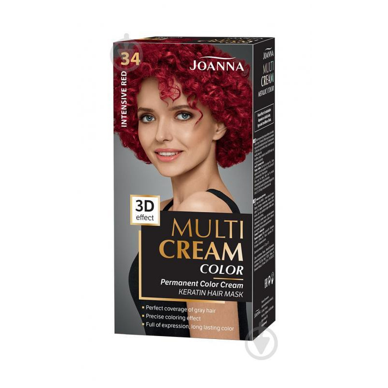 Joanna Краска для волос  Multi Cream Color №34 интенсивный красный 100 мл - зображення 1