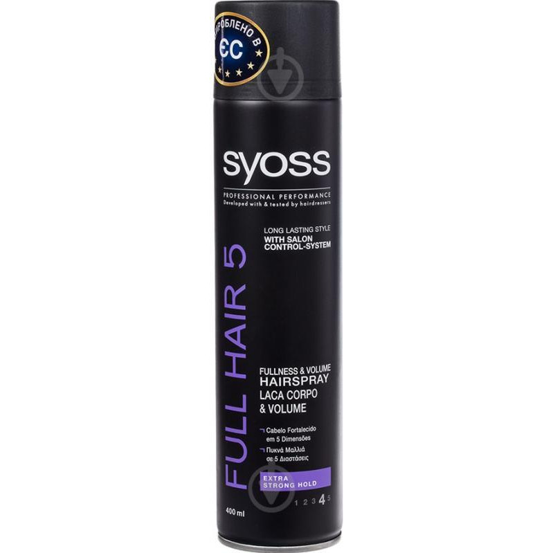 Syoss Лак для волос  Full Hair 5 Объем экстрасильная фиксация Full Hair 5 400 мл (1884936) - зображення 1