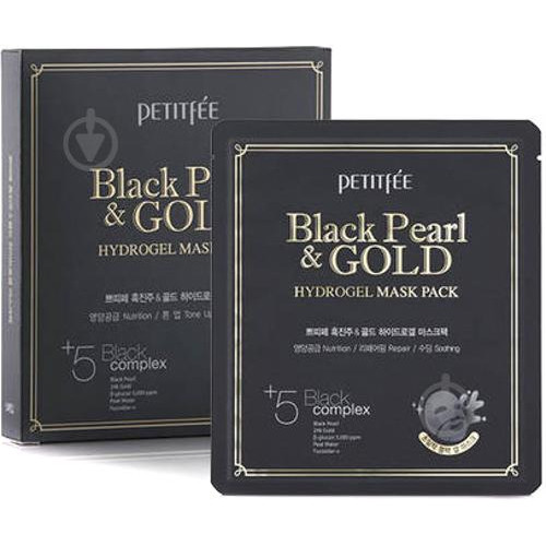 Petitfee - Black Pearl & Gold Hydrogel Mask Pack - Гідрогелева маска для обличчя - зображення 1