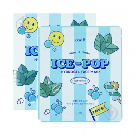   Koelf Гидрогелевая маска для лица с мятой и cодой  Mint & Soda Ice-Pop Hydrogel Face Mask 30 г 1 шт (88095