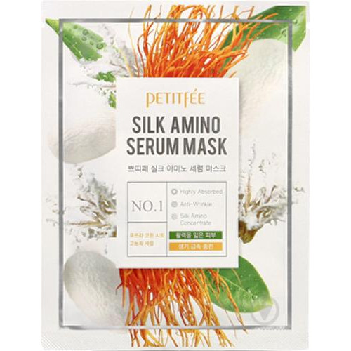 Petitfee Маска для лица с протеинами шелка  Silk Amino Serum Mask 25 г (8809508850016) - зображення 1