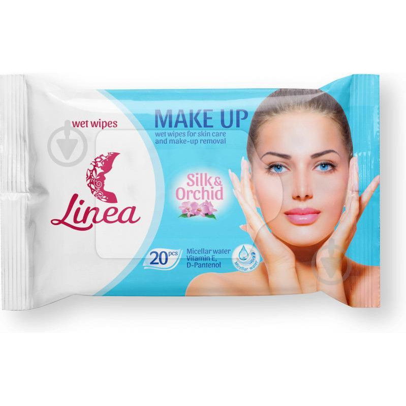 Linea Вологі серветки  Make Up для зняття макіяжу з міцелярною водою 20 шт. (4820207590038) - зображення 1