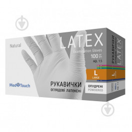   MedTouch Рукавички латексні оглядові L 100 шт. / Уп.