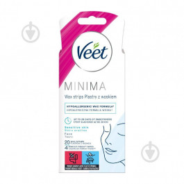 Veet Воскові смужки для депіляції  Minima Гіпоалергенні для чутливої шкіри обличчя 20 шт (5900627095883)