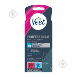   Veet Воскові смужки для депіляції  Professional для чутливої шкіри обличчя з Маслом мигдалю 20 шт (590062