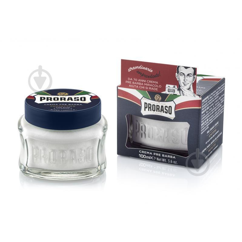 Proraso Крем до бритья  Blue Pre-shaving cream Алоэ и витамин Е 100 мл (8004395009039) - зображення 1