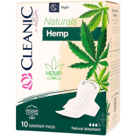   Cleanic Прокладки  Naturals Organic Cotton Hemp Night, 10 шт (5900095035282)