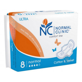   NORMAL Clinic Прокладки гигиенические  Ultra Comfort Cotton&Velvet normal 8 шт. (3800213302888)