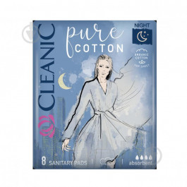   Cleanic Прокладки  Pure Cotton Night, 10 шт (5900095035534)