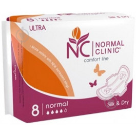   NORMAL Clinic Прокладки гигиенические  Ultra Comfort Silk&Dry normal 8 шт. (3800213302871)