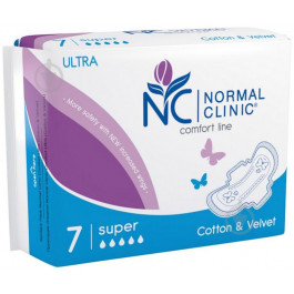   NORMAL Clinic Прокладки гигиенические  Ultra Comfort Cotton&Velvet super 7 шт. (3800213302901)