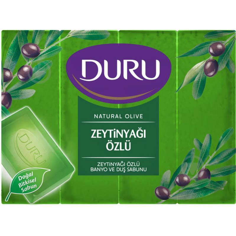 Duru Туалетное мыло  Natural экопак с экстрактом оливкового масла 4 х 150 г (8690506494575) - зображення 1