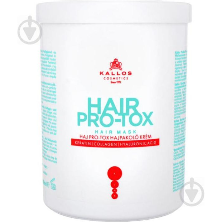 Kallos Маска для волос  Hair Pro-Tox с кератином, коллагеном и гиалуроновой кислотой 1л (5998889511418) - зображення 1