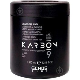   ECHOSLINE Маска для волос  Karbon 9 с активированным углем 1000 мл (8008277238111)