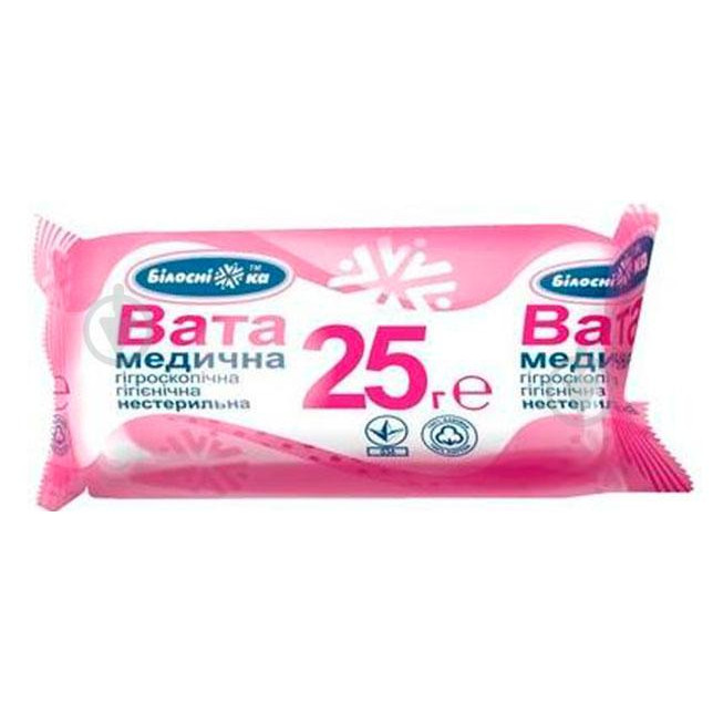 Білосніжка Вата  медична гігієнічна нестерильна ролик 25 г 1 шт. - зображення 1
