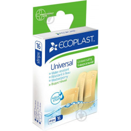   Ecoplast Лейкопластир  Universal 72х19 мм, 38х38 мм, 72х38 мм нестерильні 16 шт.