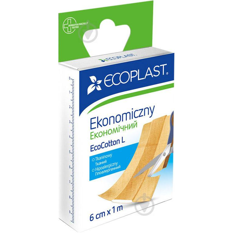 Ecoplast Лейкопластир економічний EcoCotton L 6 см 1 м нестерильні (4751028532061) - зображення 1