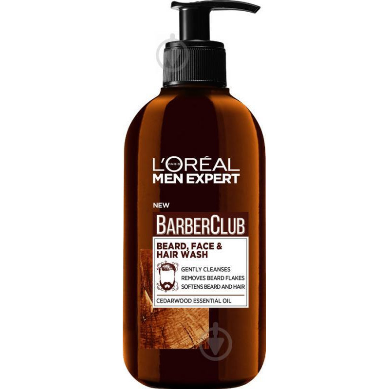 L'Oreal Paris Шампунь  Men Expert Barber Club Очищающий для волос, бороды и лица 200 мл (3600523526130) - зображення 1