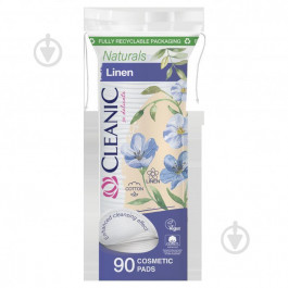   Cleanic Диски ватні  Naturals Linen круглі, 90 шт (5900095035657)