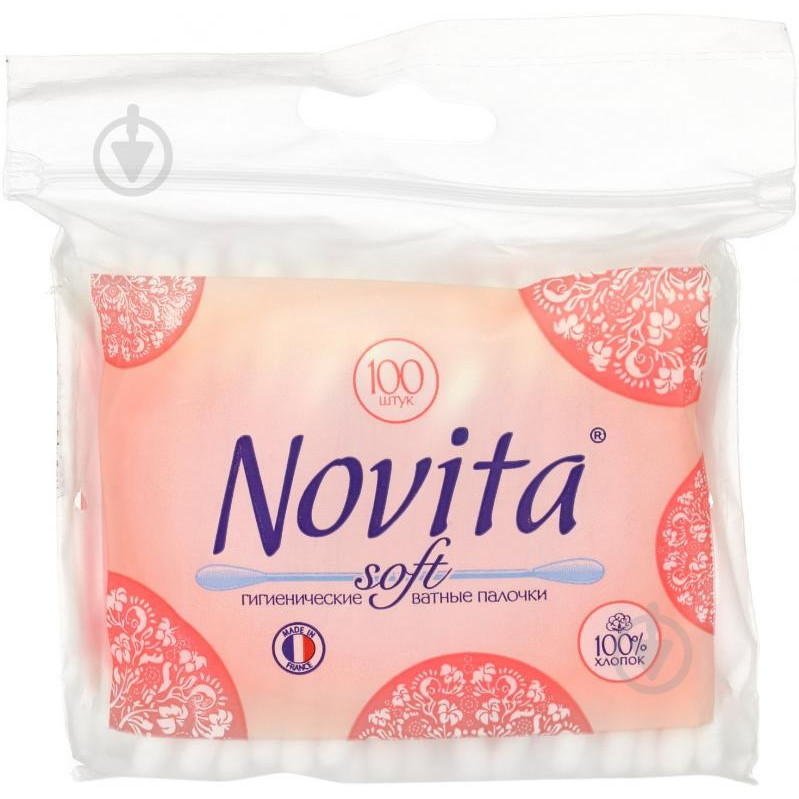 Novita Ватні палички  soft 100 шт. (м&apos;яка) (3294680002530) - зображення 1