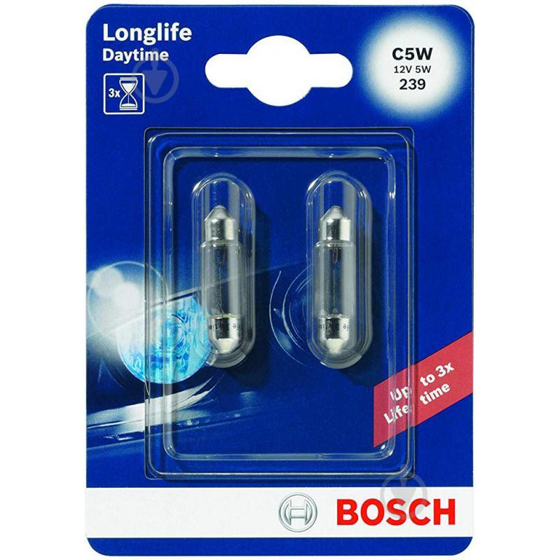 Bosch C5W 12В 5Вт SV8.5-8 LongLife Daytime (1987301060) - зображення 1