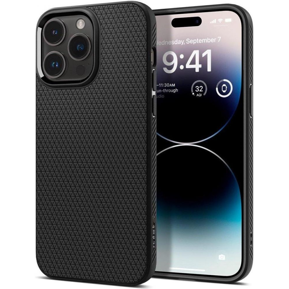 Spigen iPhone 14 Pro Max Liquid Air Matte Black (ACS04813) - зображення 1