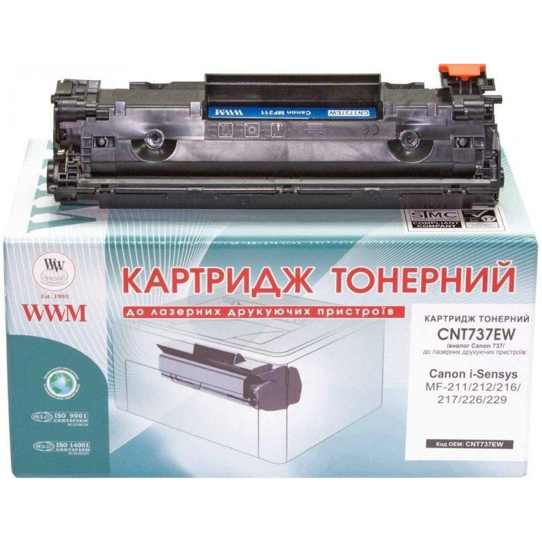 WWM Картридж для Canon MF211/ MF212w/ MF216n, аналог Canon 737 Black (CNT737EW) - зображення 1