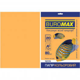   BuroMax А4, 80г/м2, NEON, оранжевый, 20 листов (BM.2721520-11)