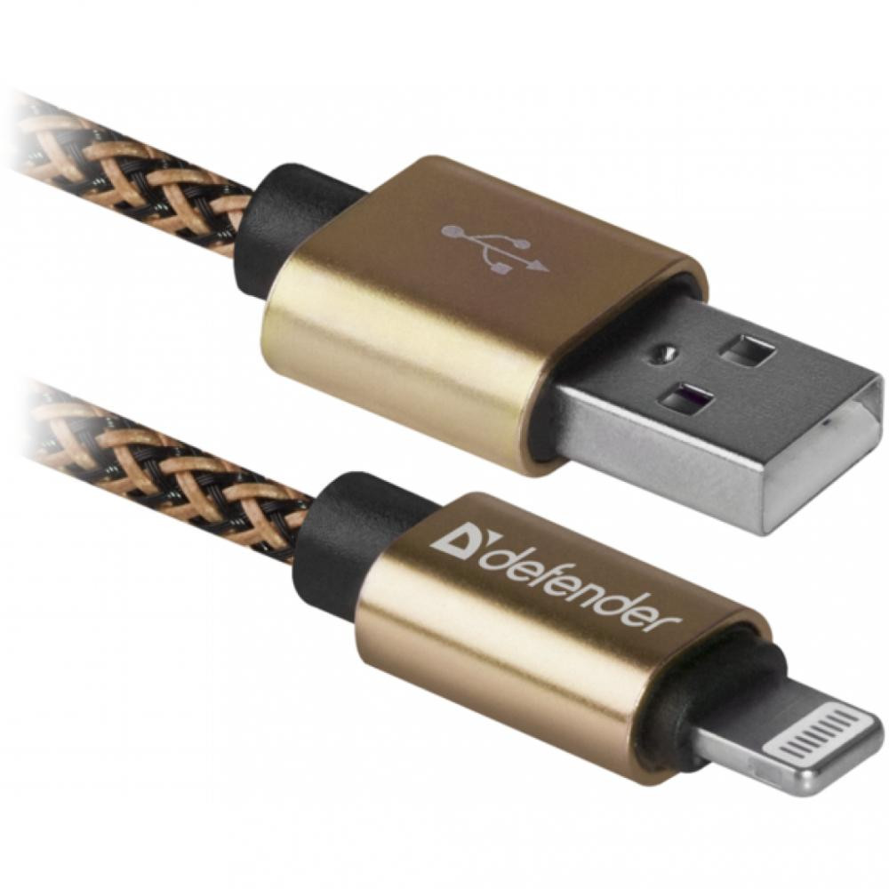 Defender ACH01-03T PRO USB2.0 AM/Apple Lightning Gold 1m (87806) - зображення 1