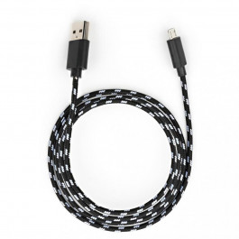   Vinga USB 2.0 AM to Micro 5P 2color nylon 1m black (VCPDCMBN31BK)