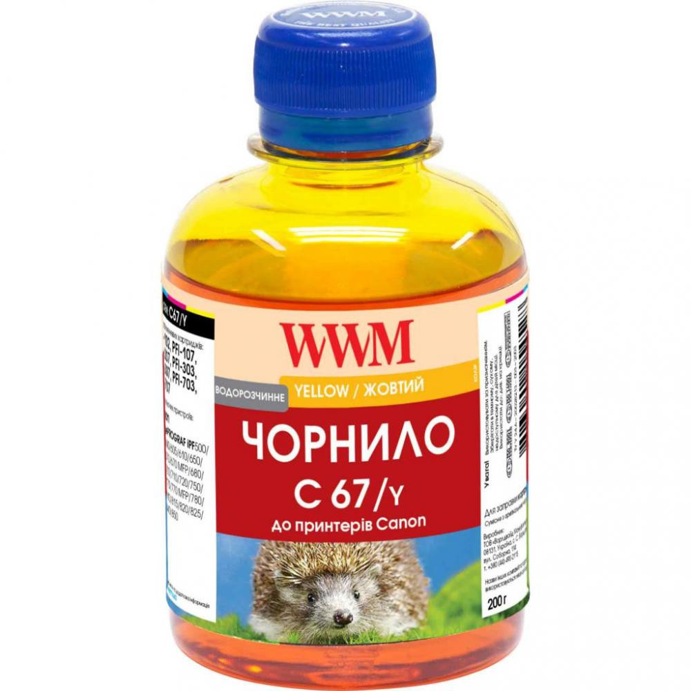 WWM Чернила для Canon IPF-107Y 200г Yellow Водорастворимые (C67/Y) - зображення 1