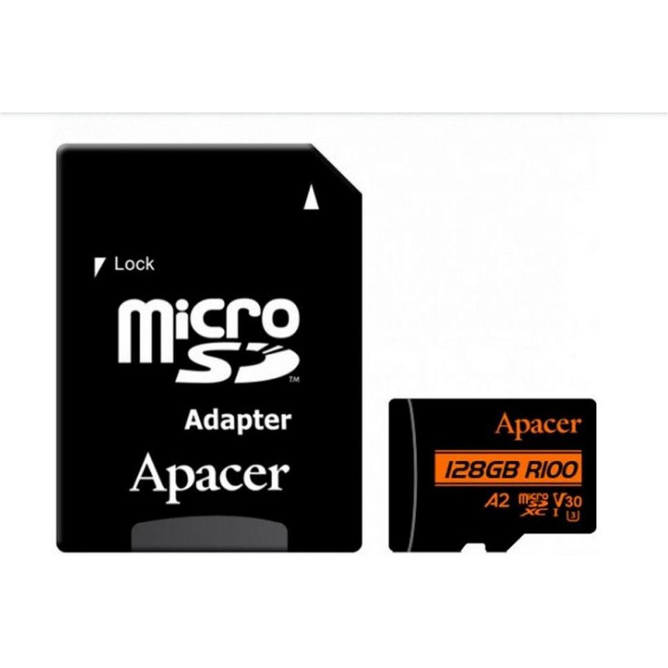 Apacer 128 GB microSDXC UHS-I U3 V30 A2 + SD-adapter (AP128GMCSX10U8-R) - зображення 1