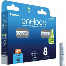   Panasonic AAA 800mAh NiMH 8шт Eneloop plastic free pack (BK-4MCDE/8BE)