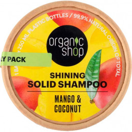 Organic Shop Твердий шампунь для сяйва волосся  Манго та кокос проти жирного блиску 60 мл (4743318142401)