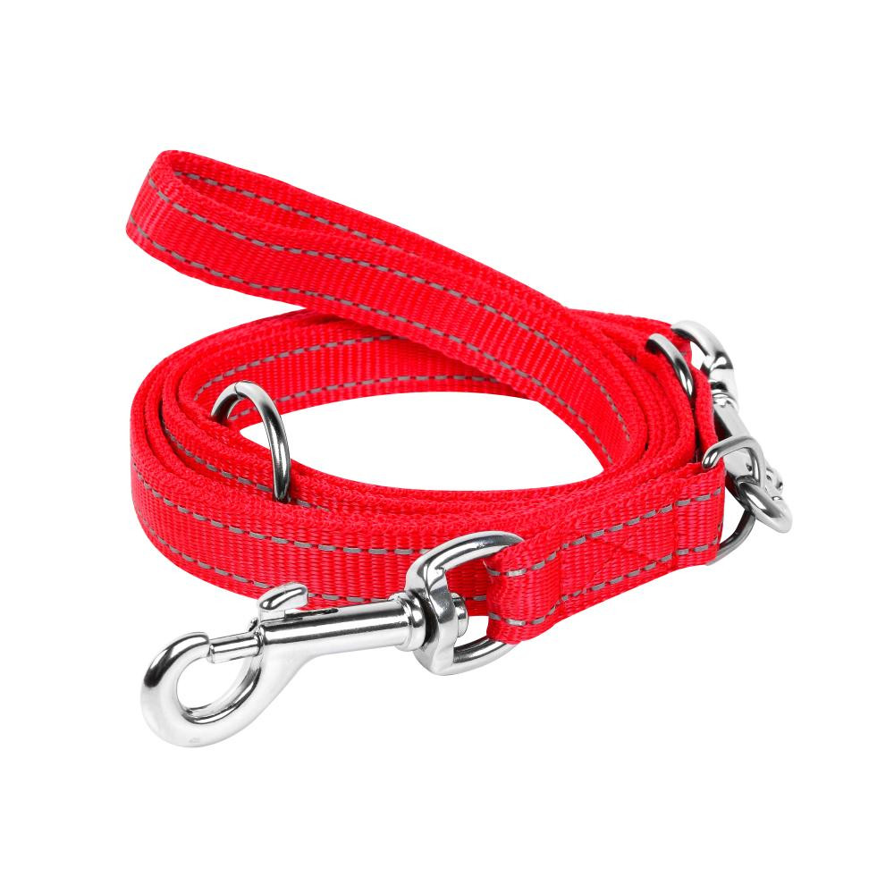 Collar Поводок нейлоновый Dog Extreme, прорезиненная ручка, 14мм/122см, Красный (43563) - зображення 1