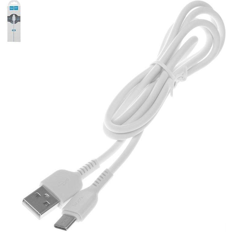 Hoco X20 Flash USB-A to USB Type-C 1m White (6957531068853) - зображення 1