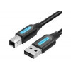 Vention USB Type-A Male USB Type-B 2A 0.5m Black (COQBD) - зображення 1