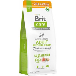   Brit Care Sustainable Adult Medium Breed Chicken & Insect 12+2 кг (172660)