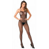 Rene Rofe Комбінезон Halter Fishnet Bodystocking, чорний (017036494116) - зображення 1