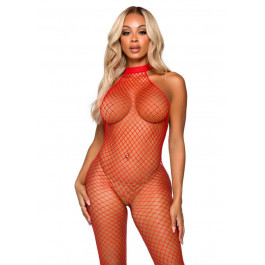   Leg Avenue Комбінезон з сітки  Racer Neck Bodystocking, червоний (714718561684)