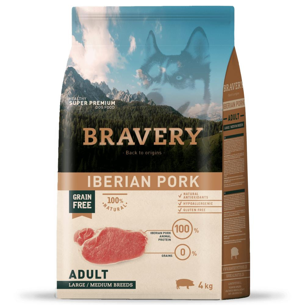 Bravery Adult Large & Medium Iberian Pork 4 кг 6619 BR IBER L_ 4KG - зображення 1