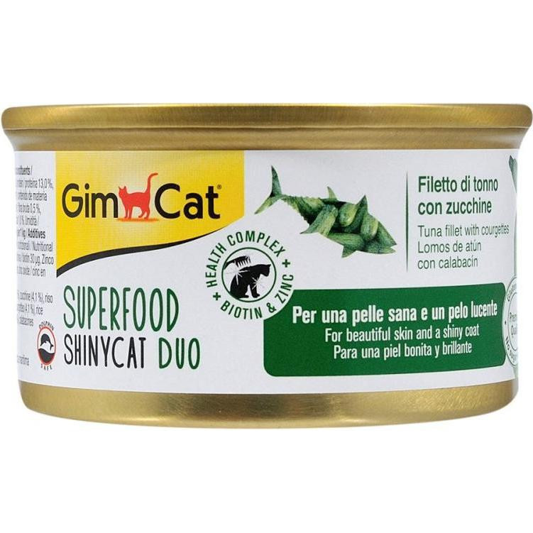 GimCat ShinyCat Duo Superfood с тунцом и цукини 70 г G-414539/414577 - зображення 1