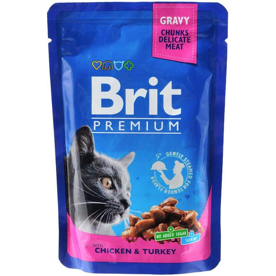 Brit Premium Cat Chicken & Turkey 100 г (8595602506019) - зображення 1