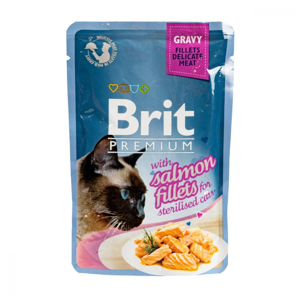 Brit Premium Cat Sterilised Salmon Fillets Gravy 85 г 111254/562 - зображення 1