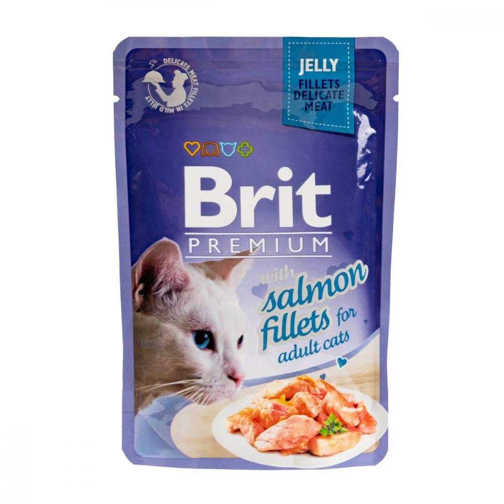 Brit Premium Cat Adult Salmon Fillets Jelly 85 г 111242/487 - зображення 1