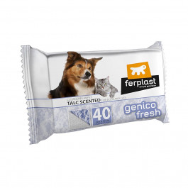   Ferplast 85312605 Ferplast GENICO FRESH DOG/CAT TALC x40 Очищуючі вологі серветки (8010690113395)